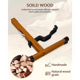 STRICH Wood Guitar Stand, A-Style Folding Acoustic Floor Guitar Stand, Portable Solid Wood Electric Guitars Holder (Color Mahogany)