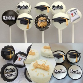 Graduation Molds Silicone, Graduation Fondant Molds With Owl Grad Cap Diploma Scroll Silicone Molud For Chocolate Candy Cookie Cupcake Cake Decoration for 2025 Graduation Celebration
