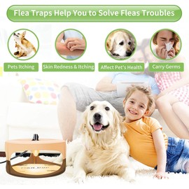 Flea Traps for Inside Your Home,Sticky Flea Trap,Flea Treatment with Light Refills and Sticky Pads,Electronic Flea Light Trap for Indoor,Flea Bombs for Home,Flea Killer for Home(Beige, 1 Pack)