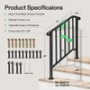VIVOSUN Outdoor Handrail, 3 Step Stair Handrail, 40" x 36"