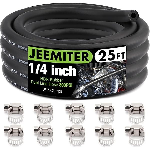 Jeemiter 1/4" Fuel Line Hose Oil Hose Push Lock NBR