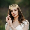 LeapBeast 4 Pezzi Gold Headpiece Headband Bride, Roman Goddess Headband,