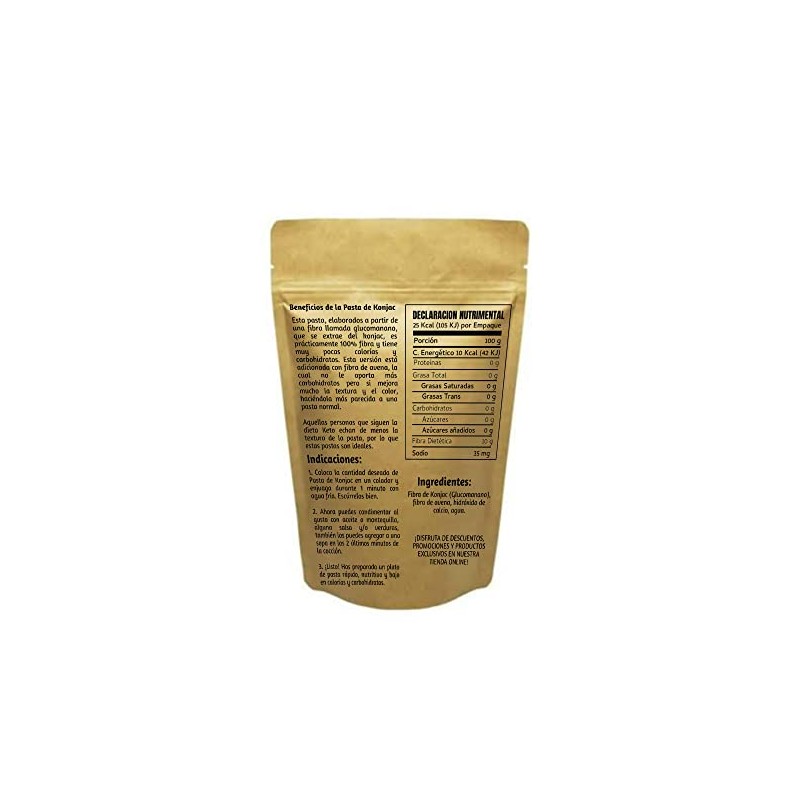 Pasta Keto Fetuccini de Konjac con Fibra Shirataki Low Carb