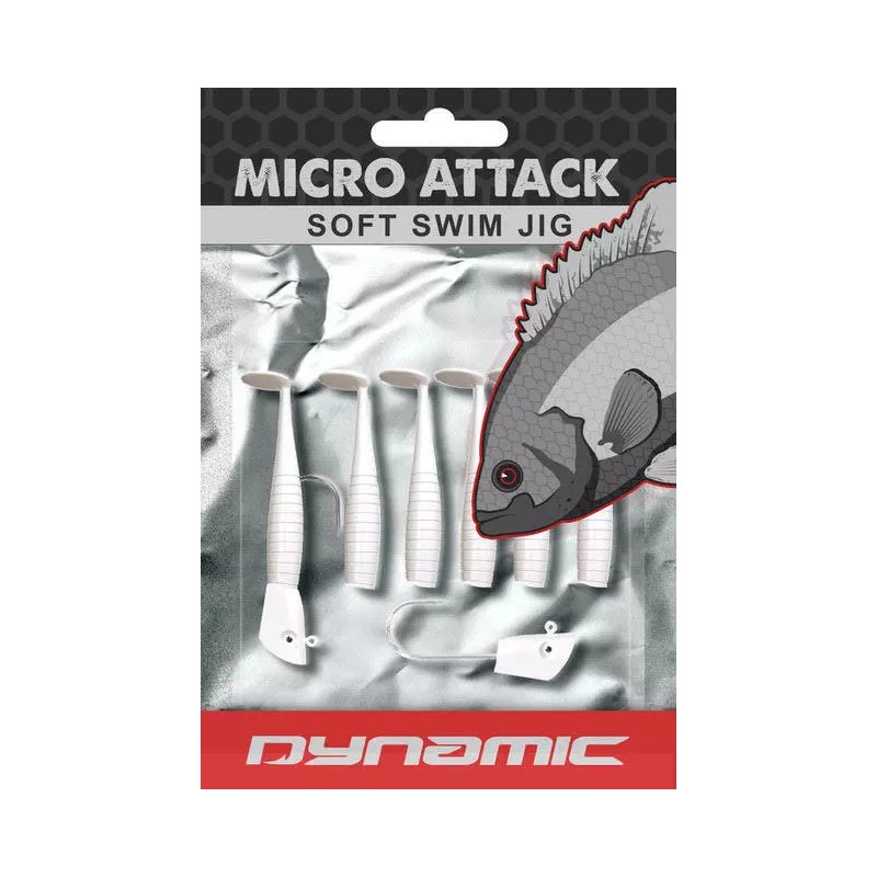 Dynamic Lures Ice Fishing lure, Ice Jig, MICRO Swim-Jig (White)