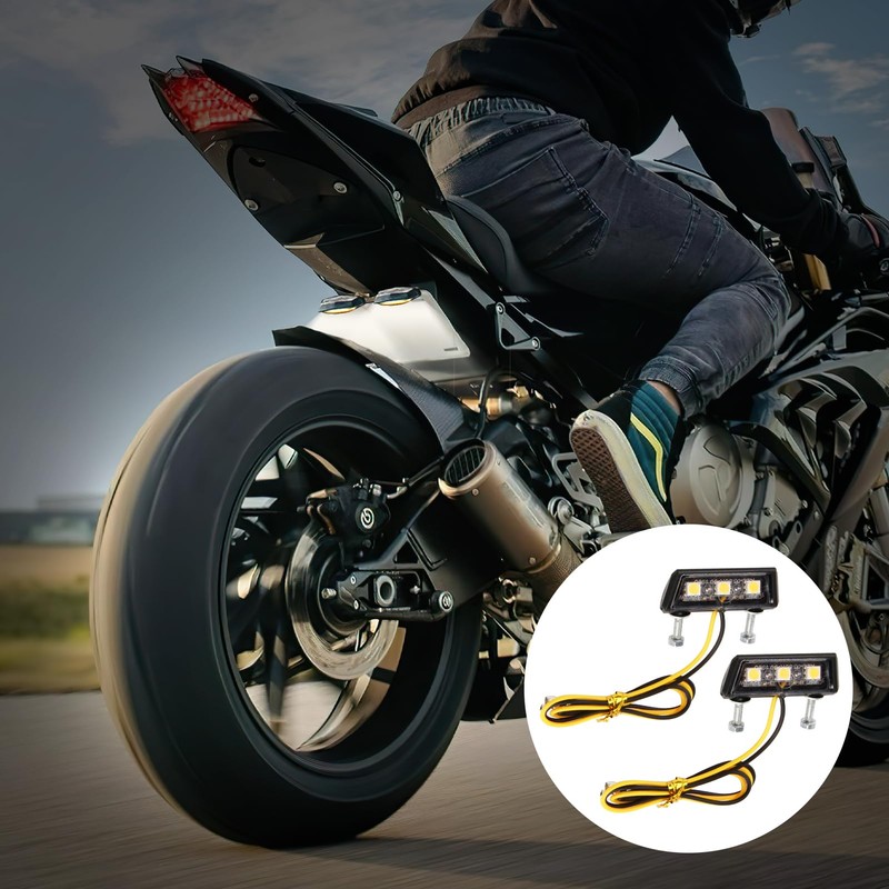 2 Pack LED Universal 12V Waterproof Motorcycle License Plate Light