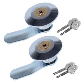 JIQI Cylindrical Turn Tongue Cross Lock with Copper Lock Core with 2 Master Keys, 2 PCS for Mailbox Drawer Cupboard, Switch Cabinet Electric Box and Meter Box