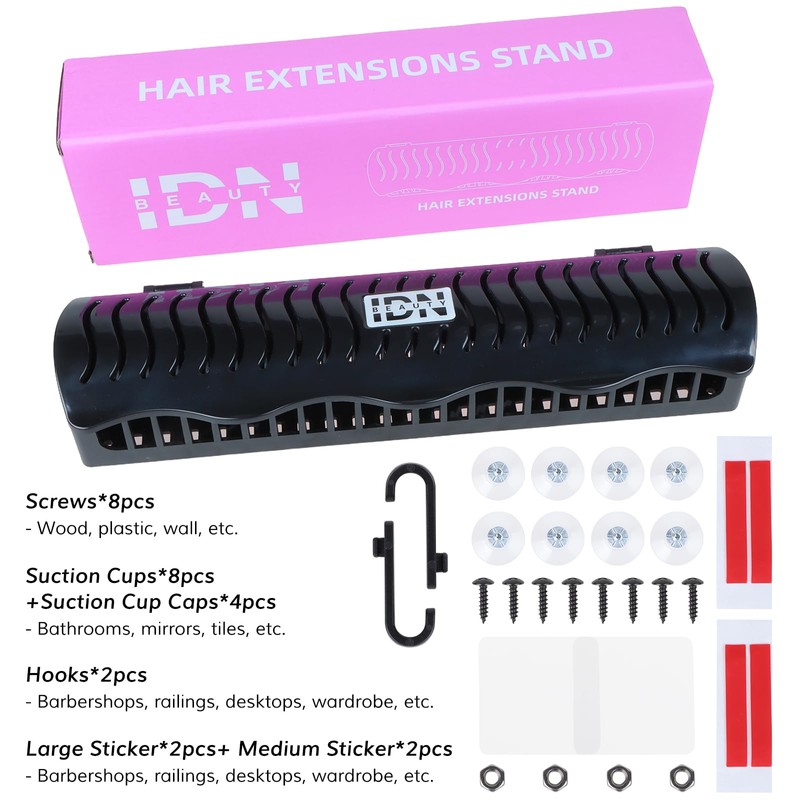 IDN BEAUTY Hair Extension Holder Stand for Styling, 4 Installation