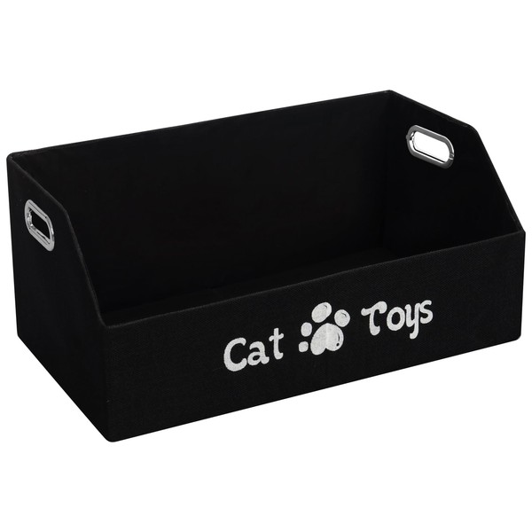 ORGMASTER Cat Toy Basket, Kitten Toys Storage Organizer Foldable Fabric