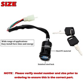 New Olym 4 Pin Ignition Key Switch 4 Wire for Chinese Made 50cc 70cc 90cc 110cc 125cc Quad ATV Dirt Bike Pocket Bike 4 Wheels Parts 2 Pcs