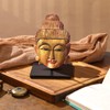 RattanView 2 Pcs Black Metal Base for Sculptures Mask Display