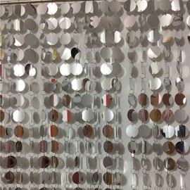 Silver Sequin Curtain Dots Garland Party Decoration Birthday Wedding Event Sparkly (Silver)