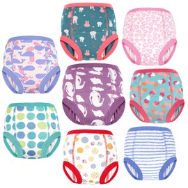 MooMoo Baby Potty Training Underwear for Boys and Girls 8 Packs Cotton Reusable Toddler Training Pants Girls 5T