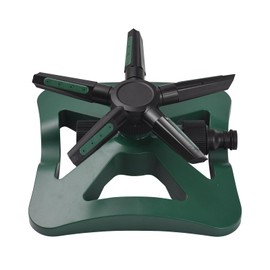 LANRU Sprinklers for Yard 1 Pack 360° Rotatable Automatic Lawn Water Sprinkler 5 Arm Spary Direction Adjustable Outdoor Cooling System Irrigation System for Yard Lawn Garden with Hose Connector