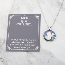 BAUNA Pink Axolotl Necklace Axolotl Lovers Jewelry Always Remember To Be Who You Are Jewelry Salamander Gift (Axolotl Necklace)