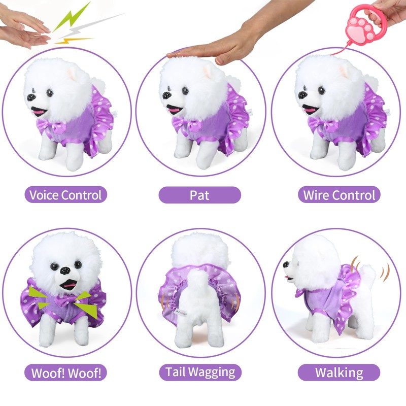 GOBRILLFUN Interactive Plush Puppy with Running, Barking and Tail Waving