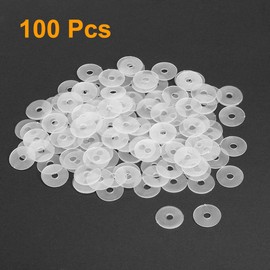 sourcing map Flat Washer Nylon M4 Seal 17 mm AD 4 mm ID 1 mm Thick Clear for Tap Pipe Water Hose Insulation Screws Pack of 100