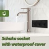 BSEED 3-Way Socket with Waterproof Cover, Schuko Socket with Plug-In