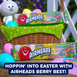 Airheads Xtremes, Sweetly Sour Spring Edition Hoppin Berry Flavored Candy Belts, Easter Baskets, 2oz (Pack of 18)