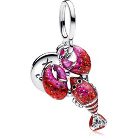 MSPOVOF Heart Christmas Animal Charms Bead for Bracelets and Necklaces, S925 Sterling Silver Charms for Birthday, Women’s Jewellery Gift, Cubic Zirconia