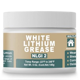 White Lithium Based Grease for Garage Door Tracks Hinges and Sliding Mechanisms,Bearings & Gears Lubricant Grease, Suitable for Automotive, Marine, Industrial & Household Applications,NLGI 2 5 oz