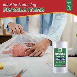 PDS 1 Roll 300mm x 5m Large Bubble Wrap Roll - Small Air Bubbles Packaging for House Moving & Packing Storage Boxes