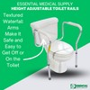 Essential Medical Supply Adjustable Toilet Safety Rails with Handles -