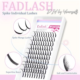 Spike Lash Clusters Lash Spikes D Curl Manga Lashes 13-21mm Soft and Lightweight Fairy Spiky Lash Clusters DIY Eyelash Clusters at Home by FADLASH (0.07D, 13-21mm)
