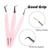 TDANCE Lash Tweezers For Eyelash Extensions Fiber Tip Lash Tweezers