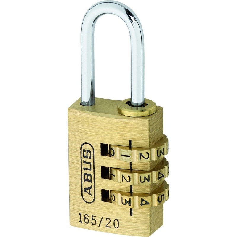 ABUS 20134 Brass Combination Lock 165/20SB, Size: 20 mm