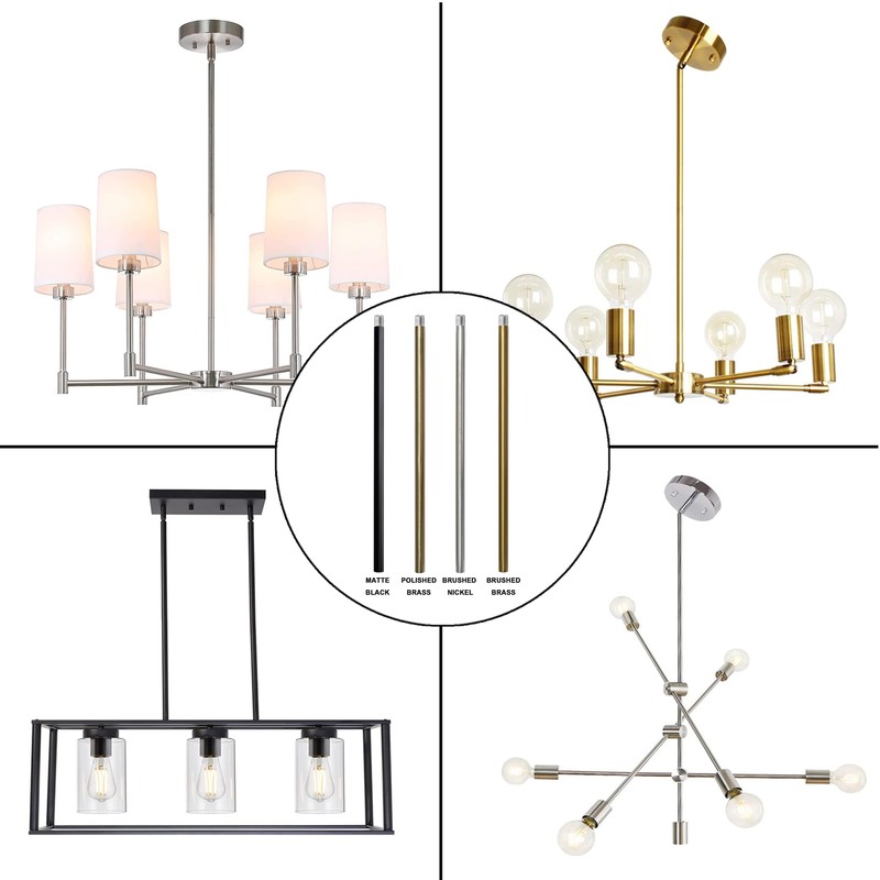 HALIGATE Polished Brass M10 Threaded Extension Rod for Pendant Light,