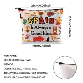 WCGXKO Spain Lover Gift Trip to Spain Gift Spain is Always A Good Idea Zipper Pouch Cosmetic Bag (Spain CA)