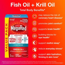 MegaRed Advanced Total Body Refresh Omega-3 Blend Softgels, 500 mg, 65 ct