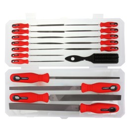 Plg2Sup 17PCs Metal File Set, Metal Files for Steel, GCr15 12 Needle Files and T12 4 Matal Files with Case, 1 Steel Brush, 1 Plastic Box, File Sets for Wood and Metal, for Metalworking & Woodworking