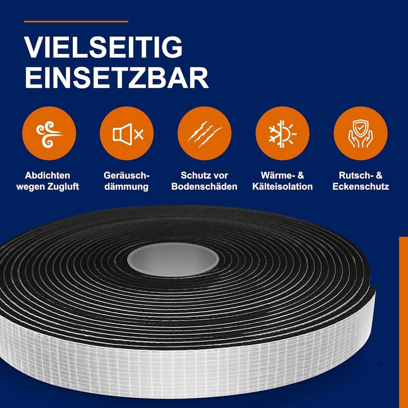 Wulkow Wulkow EPDM Zellkautschuk DICHTUNGSBAND selbstklebend - BREITE: 5mm bis
