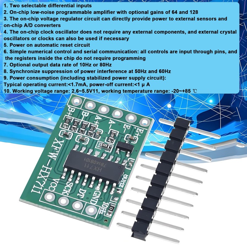 HaoDuoQian HX711 Load Cell Amplifier，10Pcs 24-Bit ADC Breakout Weighing Sensor