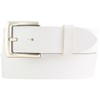 BELTINGER Denim Belt Made of Full Cowhide Leather with Antique Silver Belt Buckle 4 cm Jeans Belt for Men and Women 40 mm Leather Belt, White, antique silver