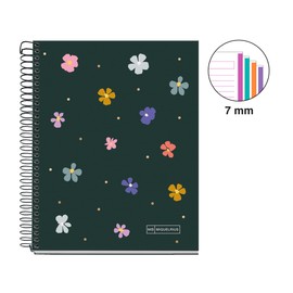 Miquelrius - A5 Notebook, 7mm Lines, Hardcover Notebook, 120 Micro Perforated Sheets, A5 with 4 Colors to Organize 70gsm Extra Matte Paper, 2 Staple Holes