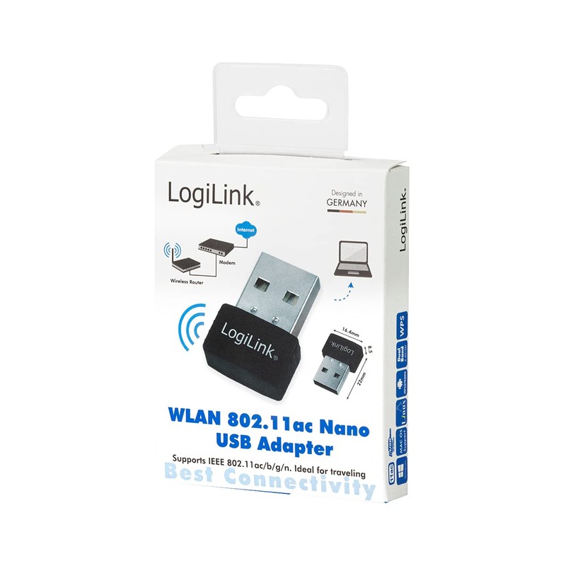 WLAN 802.11AC Nano USB 2.0 Adapter, Dual Band (2, 4