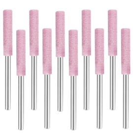 Jiozermi 12 Pcs 3/16 Inch Chainsaw Sharpening Stones Diamond Chainsaw Sharpener Chainsaw Grinding Stone File Pink Chainsaw Accessories for Electric Diamond Sharpening Wheel, 4.8mm