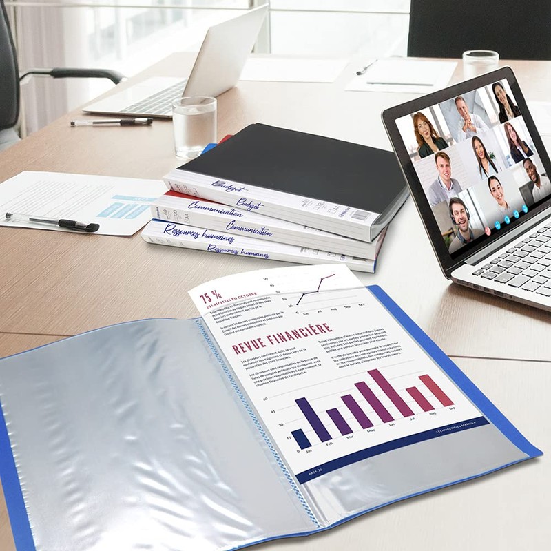 Waytex 931335B Document Wallet A4 120 Sheets Premium Opaque Polypropylene