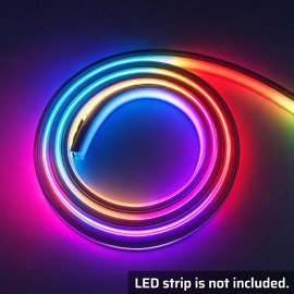 Bingotec 16.4Ft Silicone LED Channel System, Flexible LED Strip Diffuser with Milky White Cover, DIY Spotless Neon Rope Light Tube for LED Strips up to 12mm Wide (LED Strip Not Included)