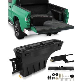 SCITOO Truck Bed Storage Tool Box Fit 180° Rotating For Ford F-150 2015-2022 Left Side Waterproof Black
