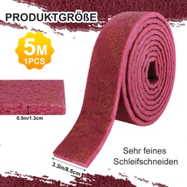 Sanding Fleece Metal Sanding Fleece Wood Sanding Sponge 5 m x 85 mm Sanding Pads 240 Grit Sanding Wool Polishing Fleece Roll Cleaning Fleece Sandpaper Polishing Metal Wood Varnish Stainless Steel etc.