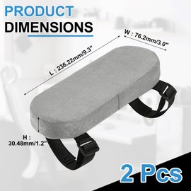 sourcing map 2Pcs Office Chair Arm Pads, Memory Foam Armrest Pad Arm Cushion Comfortable for Computer Gaming Chairs Wheelchair, Gray