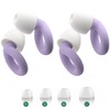 ORANDNOT 2PCS Ear Plugs, 33dB Hearing Protection Noise Canceling Sleep Earbuds, Reusable Silicone Earplugs for Concerts, Deep Concentration, Travel, with Earplug Storage Bag and Earplug Heads-Purple