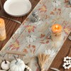 Artoid Mode Pumpkins Maple Leaves Beige Wood Fall Table Runner,