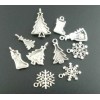 Unbranded 40 pcs. Antique Silver Assortment of Christmas Charms Pendants
