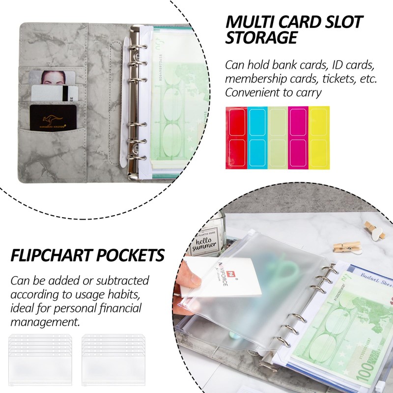 Binder Notebook A6 PU Leather Loose Leaf Notebook with 12