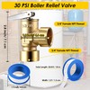 Gulfmew 30 PSI Pressure Relief Valve, 3/4" FNPT Female Inlet