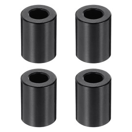 PATIKIL 4pcs M6 Aluminium Spacers, 1/4" ID x 1/2" OD Round Standoff Spacer, Unthreaded Metal Spacers for 1/4" M6 Screws Bolts, Black 5/8" Length